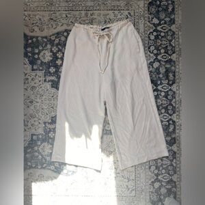 Mango Basics Beige Flowy Trousers